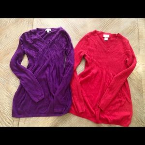 Maternity Motherhood Sweaters Christmas Red Purple